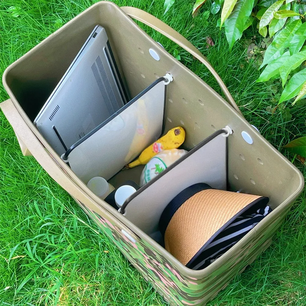 2 Vassoi Divisori Per Borsa Bogg XL, Inserti Organizer In ABS Verde, Clip Regolabili Per Compartimenti, Accessori Originali Per Borsa Da Spiaggia