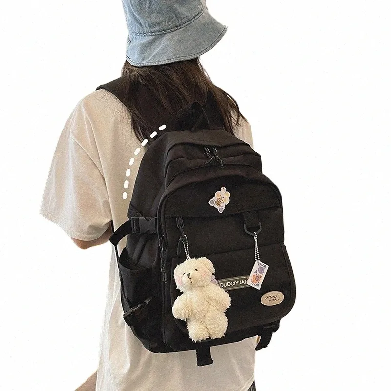 Vintage Mori Girl Backpack Aesthetic School Bag, Solid Color Bookbag,  Japanese Cute High School Backpack, Simple Versatile Travel Rucksack