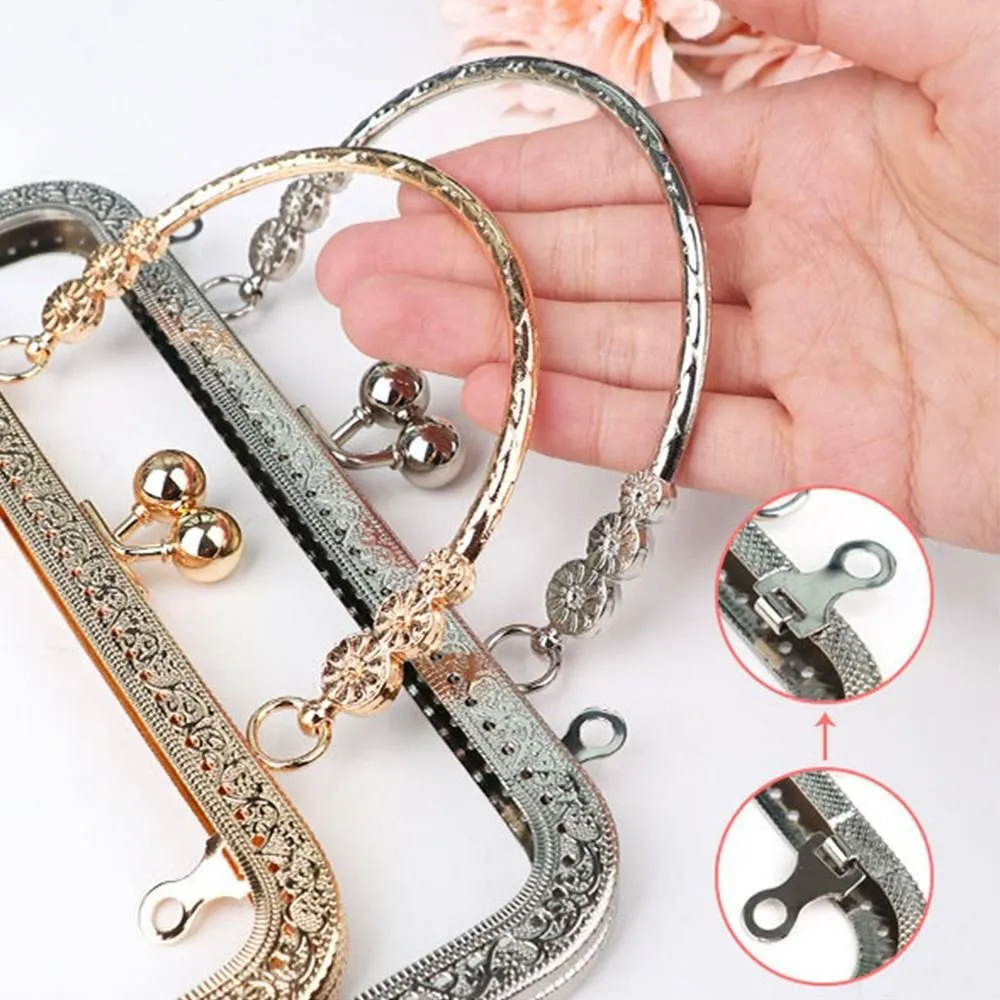 DIY Purse Frame Kiss Lock Clasp Metal Coin Purse Frame 18cm/20cm