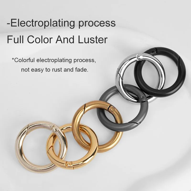 Gkeygo 1 Inch Keychain Rings – 8 Pack Round Carabiner Clips, Gold & Silver, Zinc Alloy - View #2