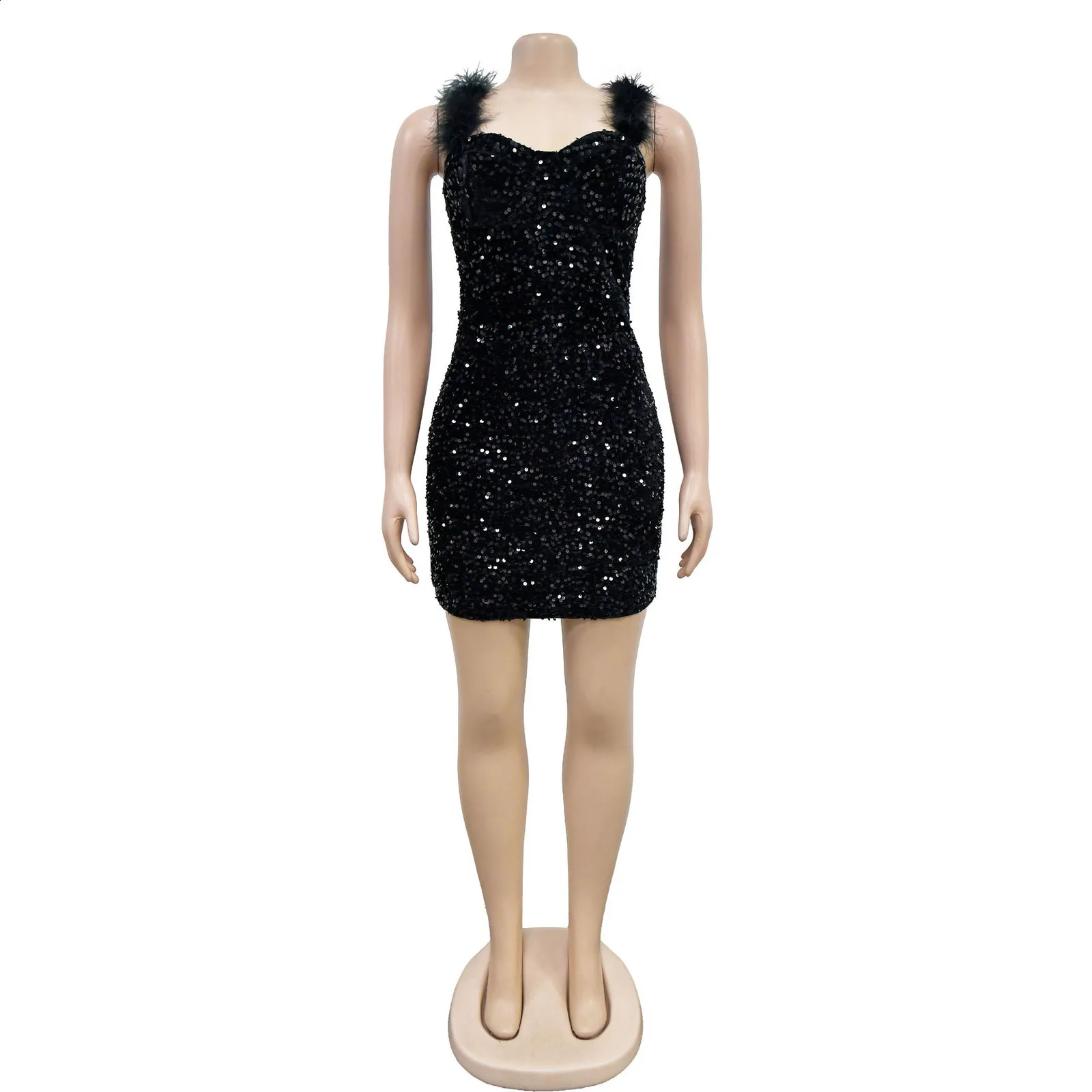 CM.YAYA Women's Feather Shoulder Tank Sleeveless