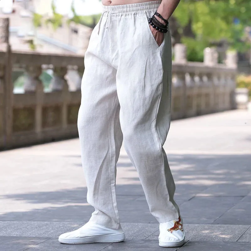 Linen Trousers Cotton Trousers With Elasticated Waist Poetry