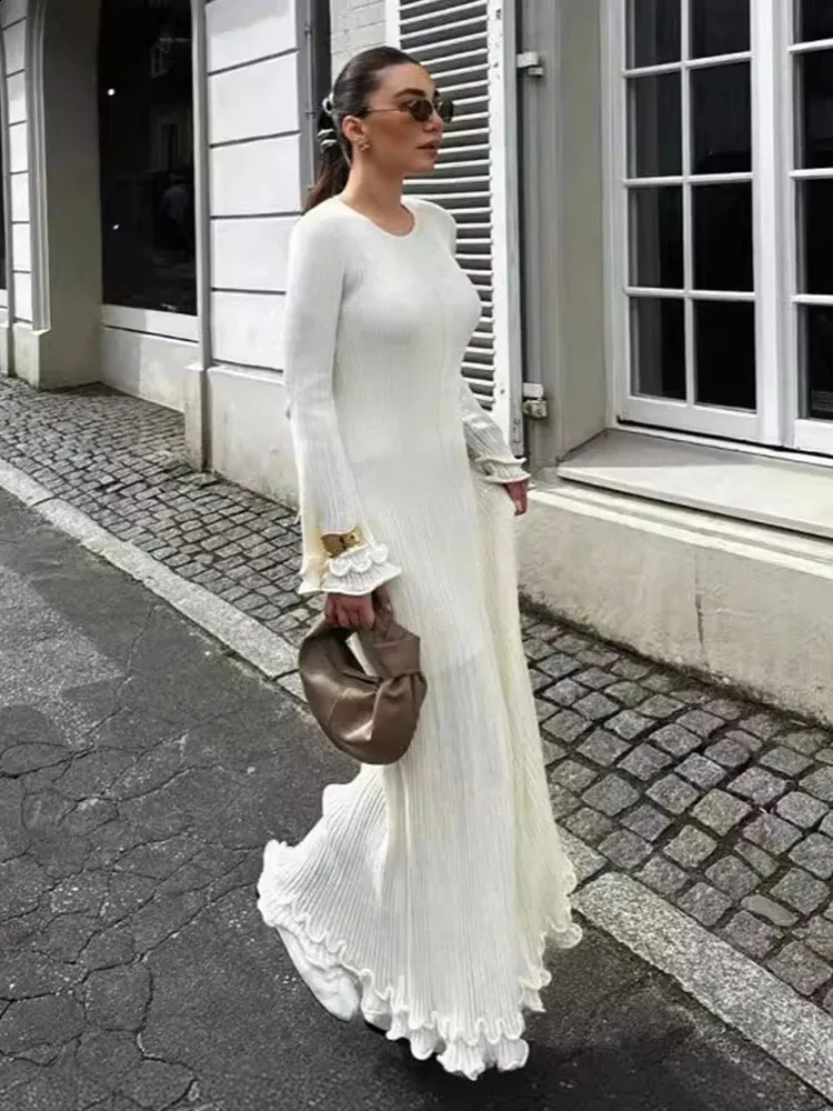 DHgate.com:Elegant Maxi Knitted Dress - Long Sleeve, High