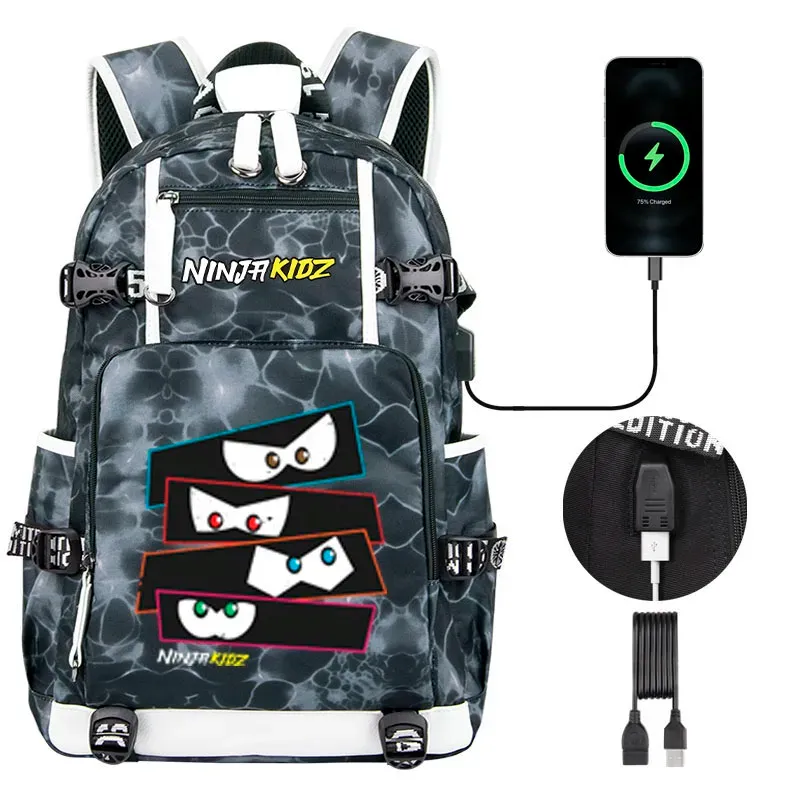 Large Capacity Carto Ninja Kidz Gaming Backpack With USB Laptop Compartment Perfect For Boys And Girls School From Easecarry 44.76 DHgate.Com