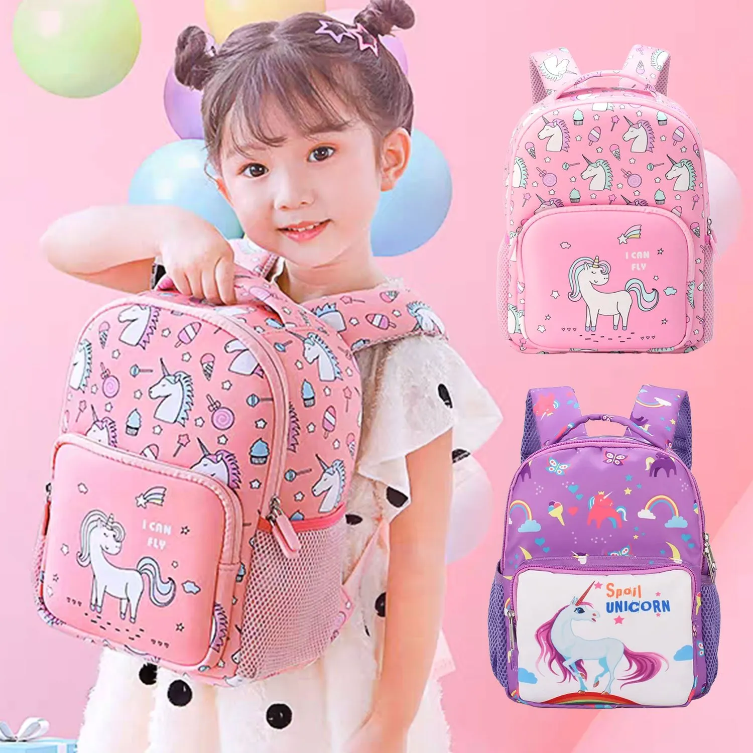 Unicorn Backpack For Kids Cute School Bag With Detachable Lunch Box Water Bottle Holder And Chest Strap From Sleekshoulder 22.4 DHgate.Com