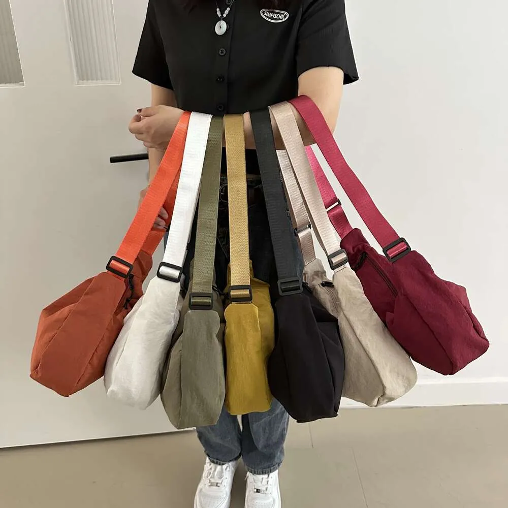 HBP Student Leisure Nylon Cloth Crossbody Solid Color Large Capacity Underarm Hobo Shoulder Women Tote Bag Lady Handbag Zipper Open
