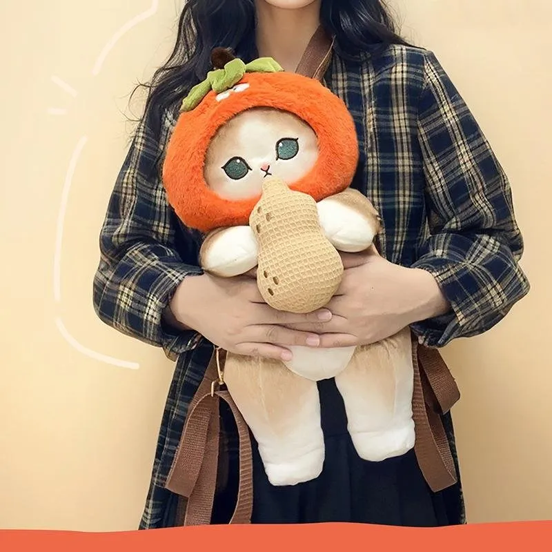 Kawaii Mofusand Plush Backpack - Cute Cartoon Cat Doll Bag, Multi