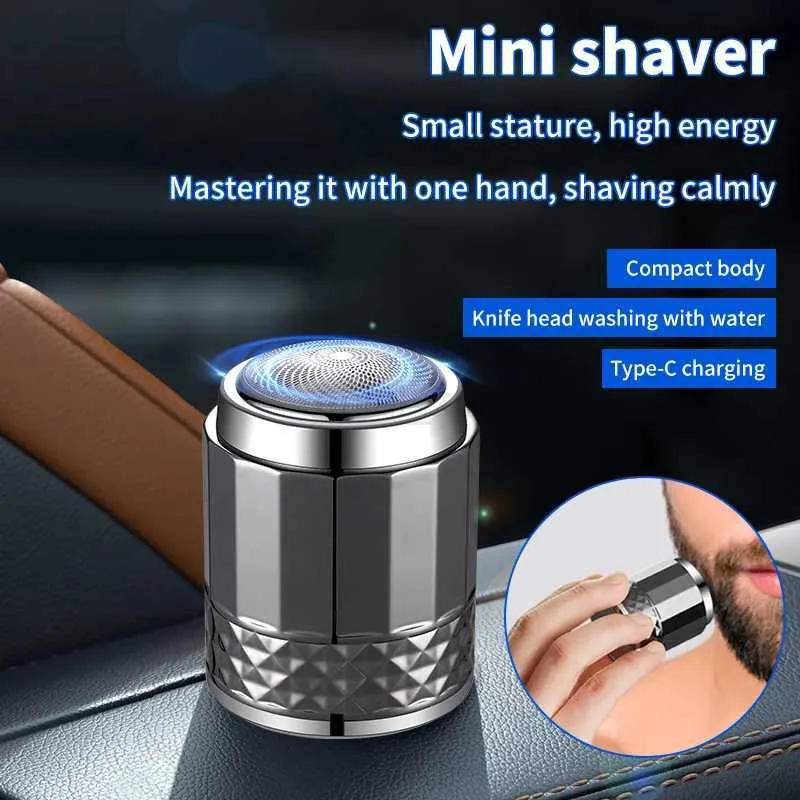 Portable Mini Electric Shaver: Rechargeable USB Razor for Men - Wet ...