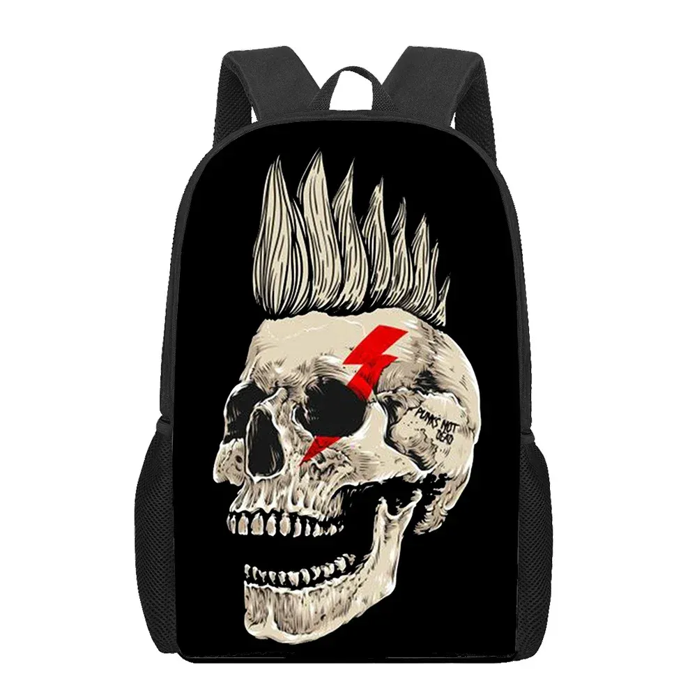 3D Punk Rock Kids Backpack - Stylish School Bag for Girls