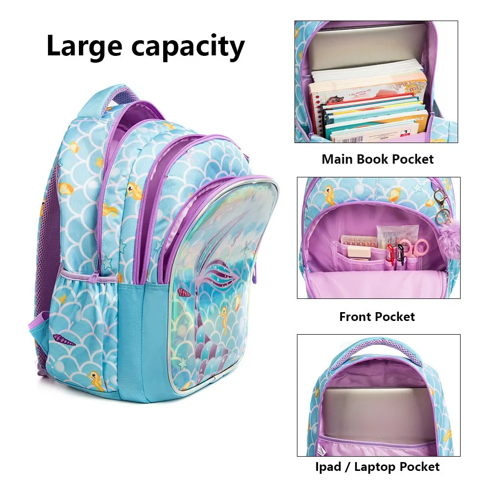 3-Piece Backpack Set For School - Includes Backpack, Lunch Bag & Pencil Case, Water Resistant, Fits 14" Laptop - View #11