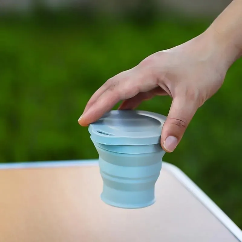 DdLUCK Silicone Collapsible Camping Cup, 2 Pack 320ml Foldable Travel