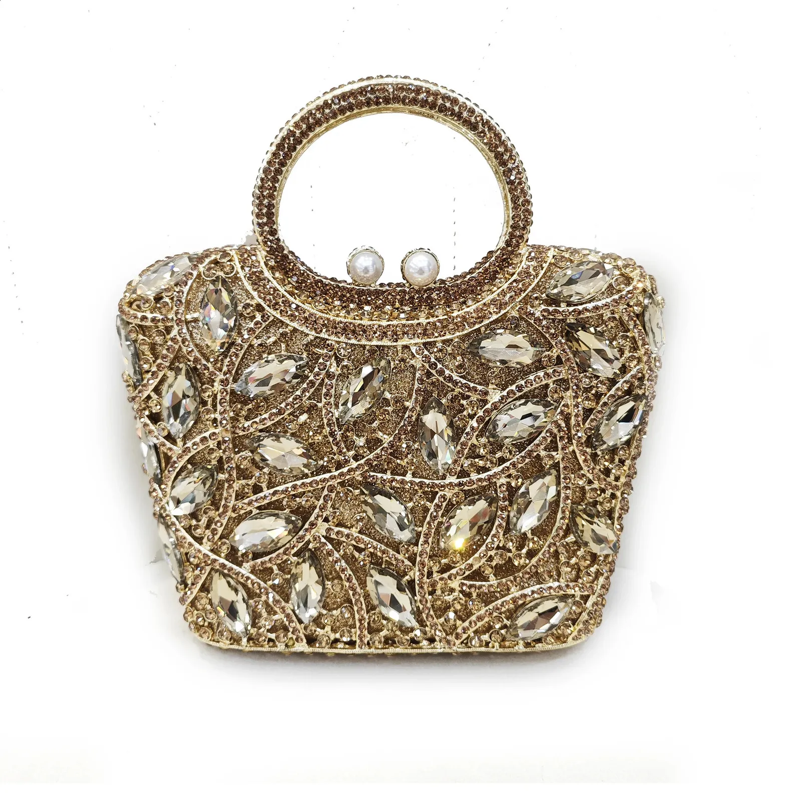 Multicolord Large Stone Top Handle Bag Big Rhie Women Dia