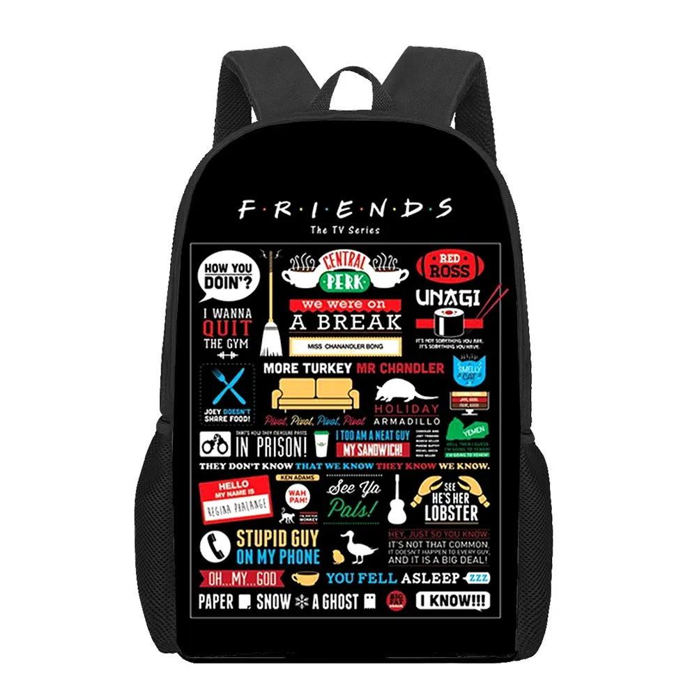 Friends Art Pattern Backpack for Teenagers Boys Girls Schoolbag Casual  Travel Storage with Zipper Closure from Dhgate School Bags - price 27.92