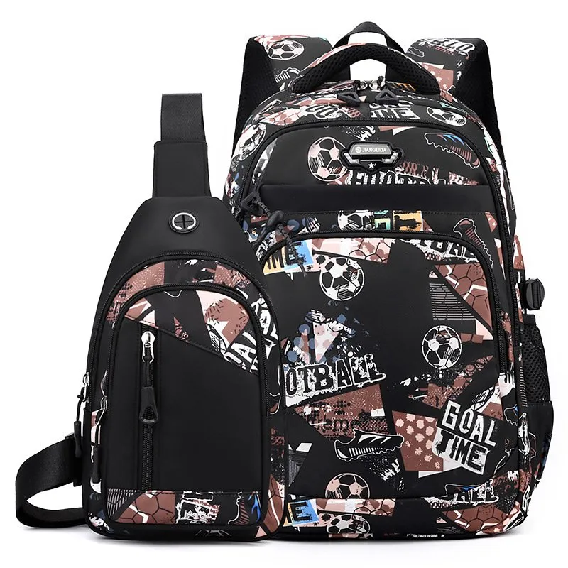 手提げ・レッスンバッグ・入園グッズ Outdoor-Inspired 4-Piece Bags for School Forestfish Daisy Printed Teen Girls' School Backpack Set