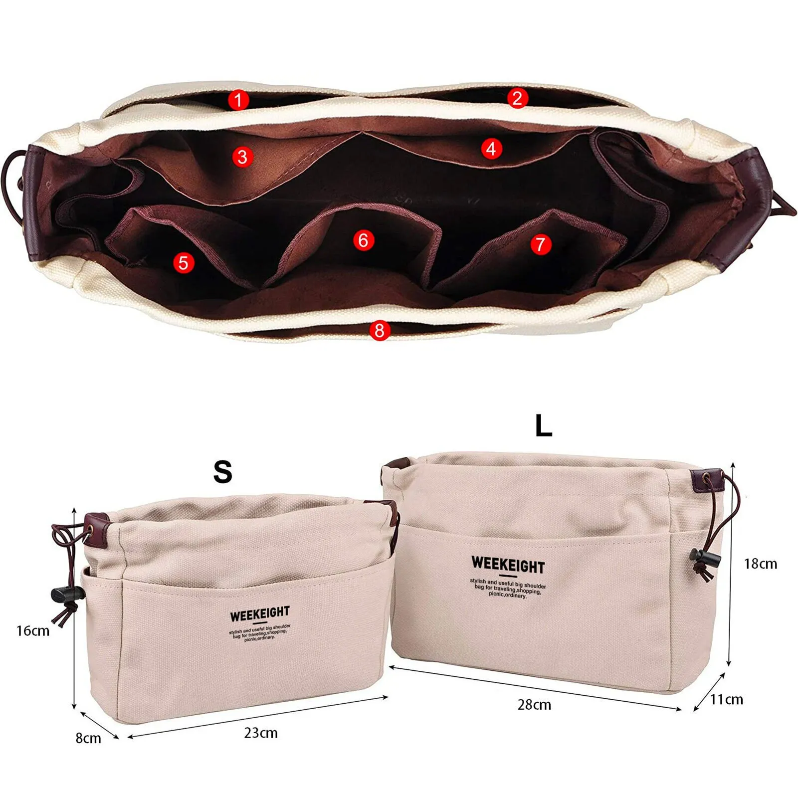 Canvas Handbag Organizers Sturdy Purse Insert Organizer Bag In Bag With Zipper 2 Size B4Cc From 20 02 DHgate