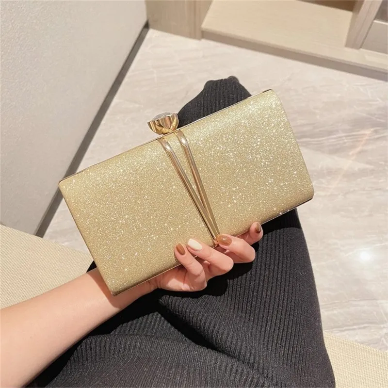 Gold Clutch Purses For Women Luxury Glitter Evening Bag Designer