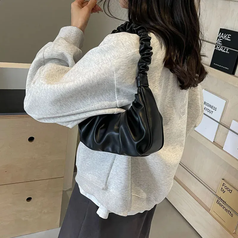 LEFTSIDE Fold Small Underarm Bags For Women Summer Trend Fashion PU Leather Shoulder Bag Simple Lady Handbags And Purses 240729 From 21 99 DHgate