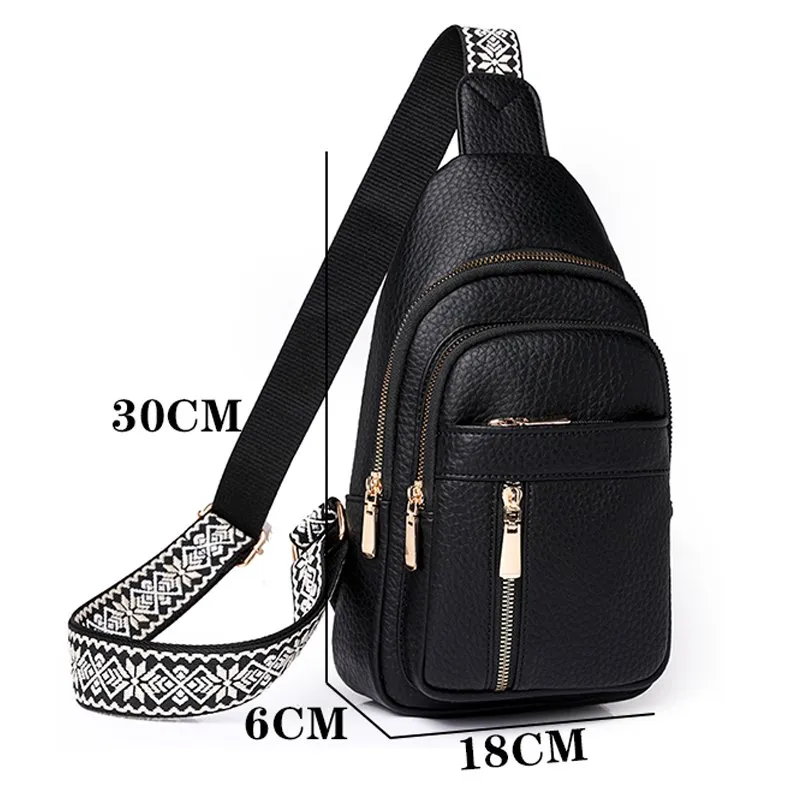 Amazon.com: Women's Casual PU Chest Bag Single Shoulder