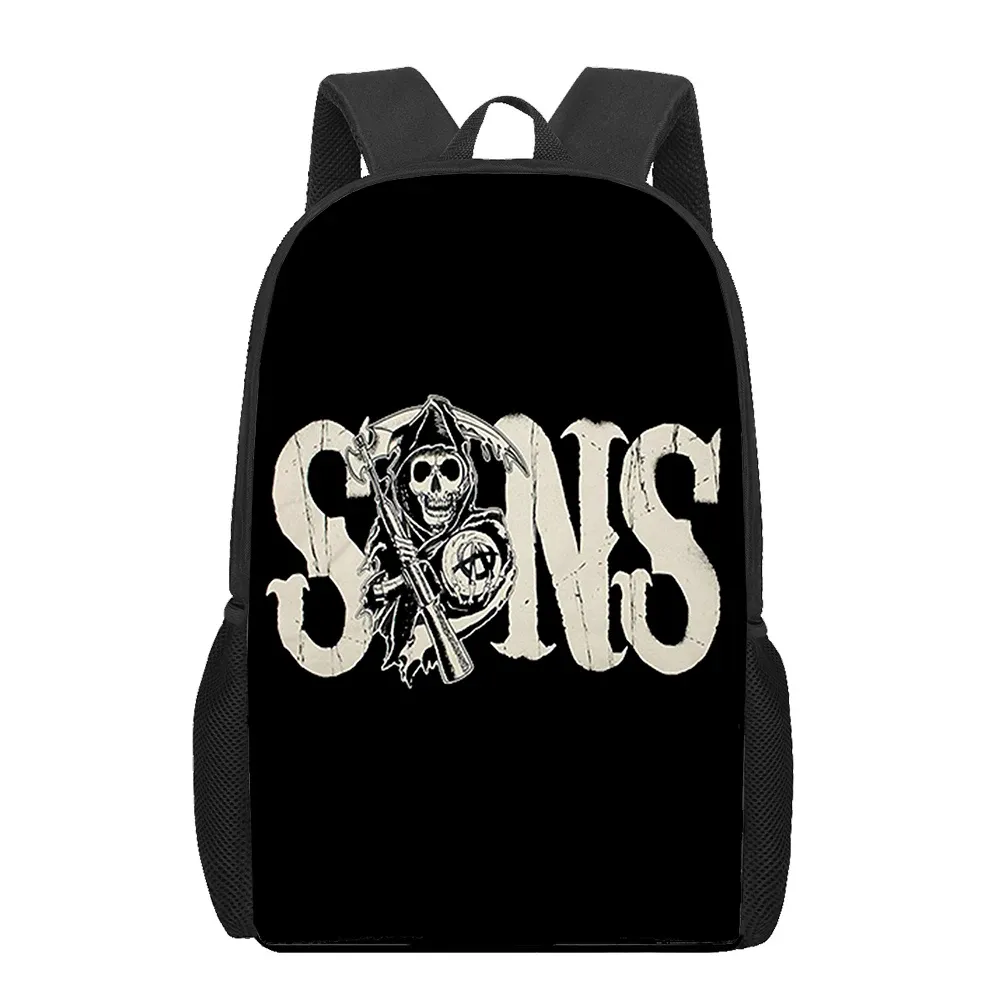Anarchy Pattern Backpack for Men Travel Casual School Laptop Bag 