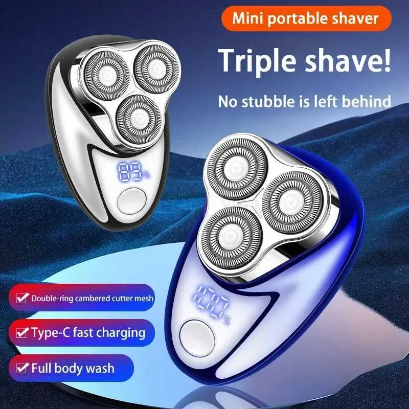 Mini Razor Eletircs Mini Electric Shaver: Portable Three-Head Razor with Digital Display ...