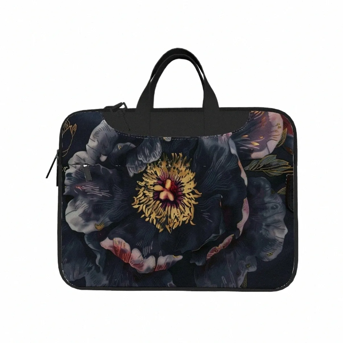 Personalized Laptop Bag With Name - Custom Flower Design Shoulder Bag For 13-15" Laptops - View #9