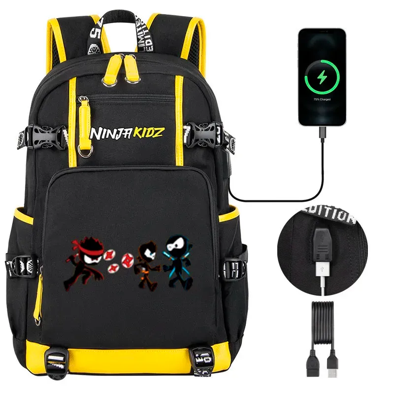 Large Capacity Carto Ninja Kidz Gaming Backpack With USB Laptop Compartment Perfect For Boys And Girls School From Easecarry 44.76 DHgate.Com