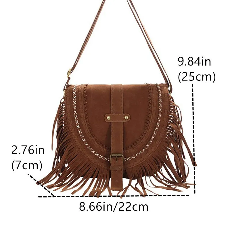 Vintage Western Crossbody Bag - Womens Bohemian Shoulder Bag with