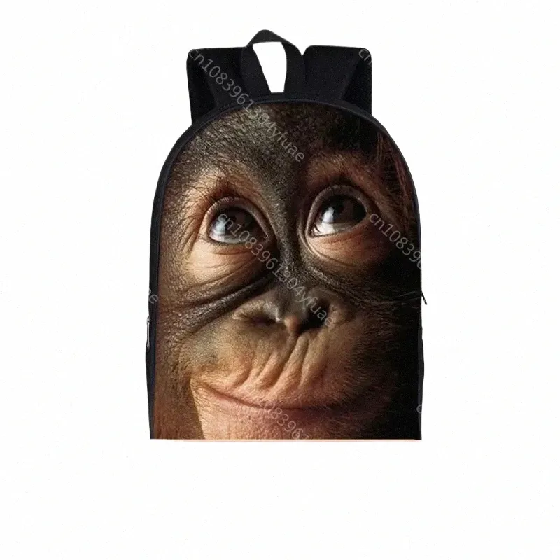 Funny Orangutan Middle Finger Print Backpack for Men and Teenagers