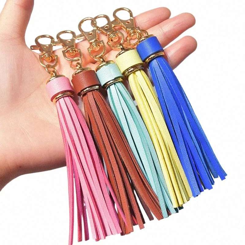 Leather fringe keychain best sale