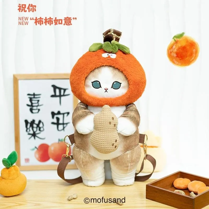 Kawaii Mofusand Plush Backpack - Cute Cartoon Cat Doll Bag, Multi