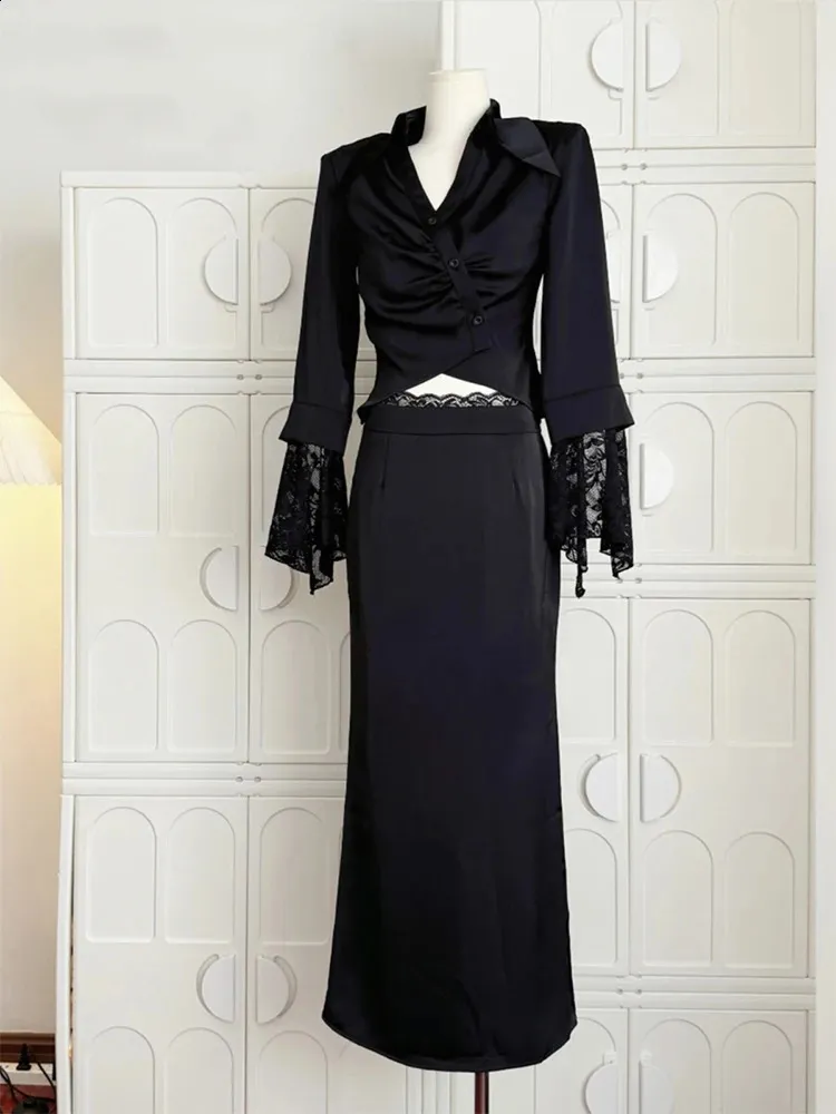 Traje De Noche De Coquette De Academia Oscura De Mujeres Set De