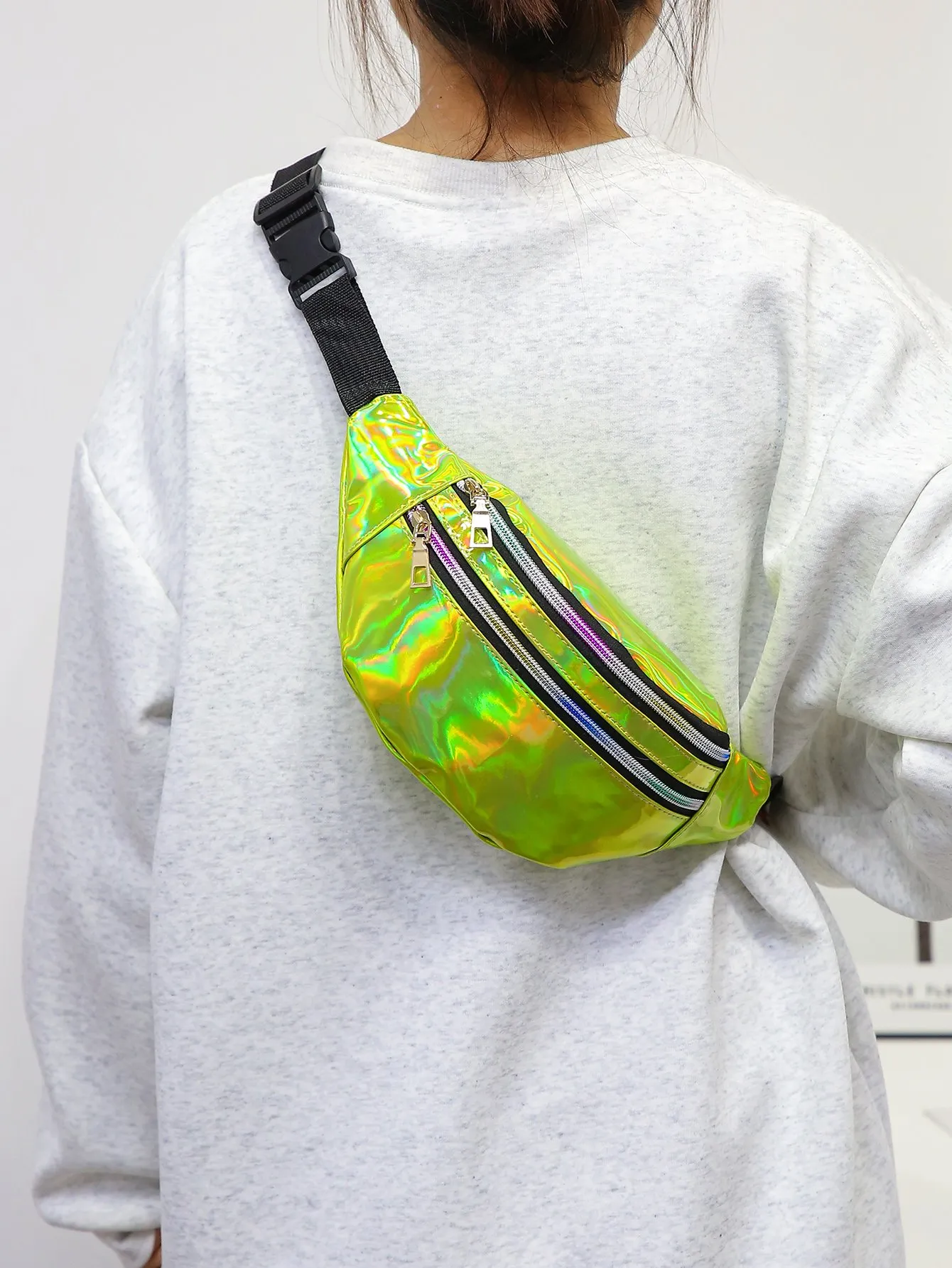 Fashion Bum Bag Topman Holographic Fanny Pack Shiny Laser Waist