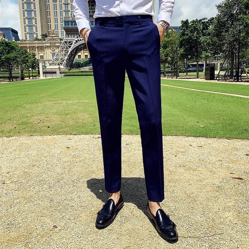 slim fit dress slacks Calvin Klein Men's Infinite Stretch Skinny-Fit Dress Pants - Dark Grey main image 1