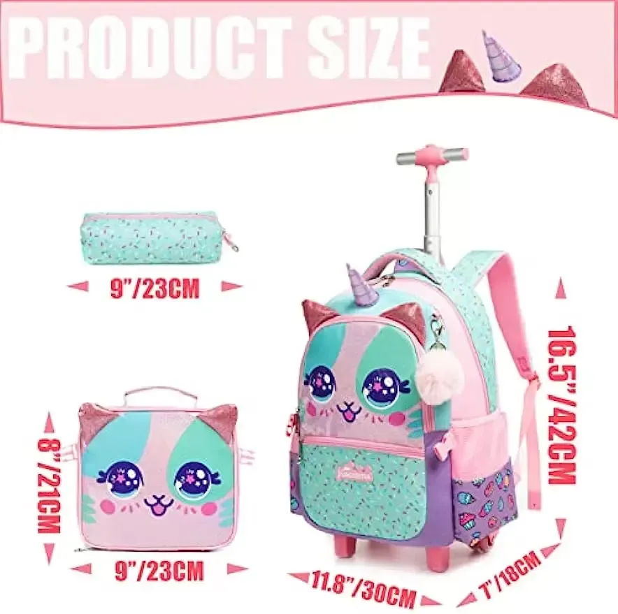 Kids Rolling Backpack with Wheels for Elementary Students, Solid PP Material, Zipper Closure, Includes Lunch Box from Dhgate School Bags - price 156.37 Kids Rolling Backpack with Wheels for Elementary Students, Solid PP Material, Zipper Closure, Includes Lunch Box from Dhgate School Bags - price 156.37
