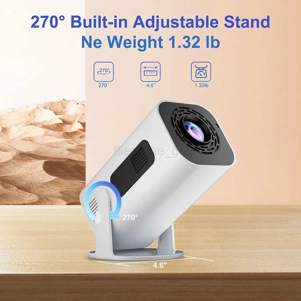 Vidéoprojecteur 4K Portable Avec Android TV 11 | WiFi 6, Bluetooth 5.4 | Haut-parleur Intégré 5W | Rotation 180° | Pour Film, Gaming, Présentation