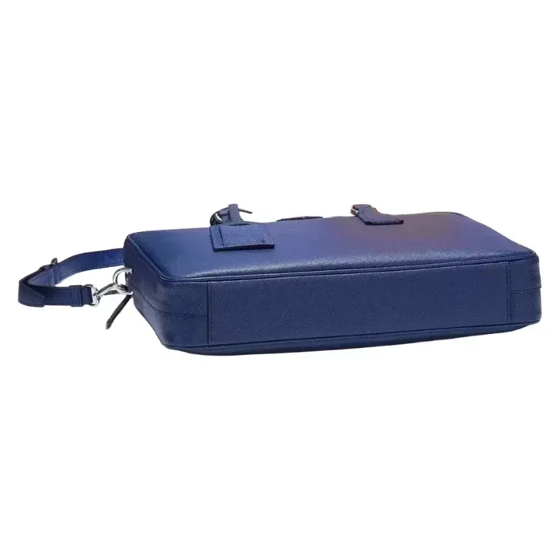 DHgate.com:Mens Blue Leather Single Strap Commuter Messenger
