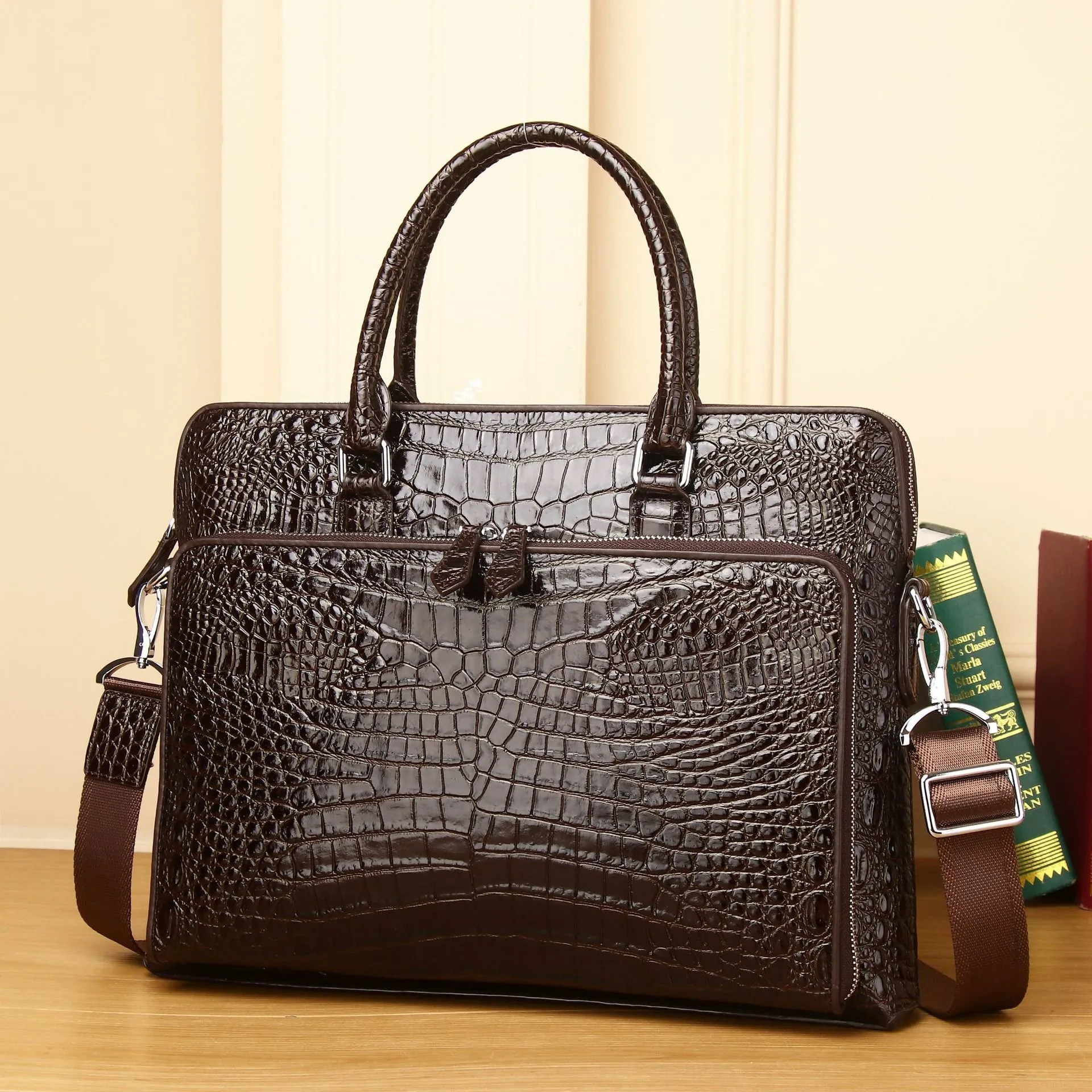 Mens crocodile bag sale