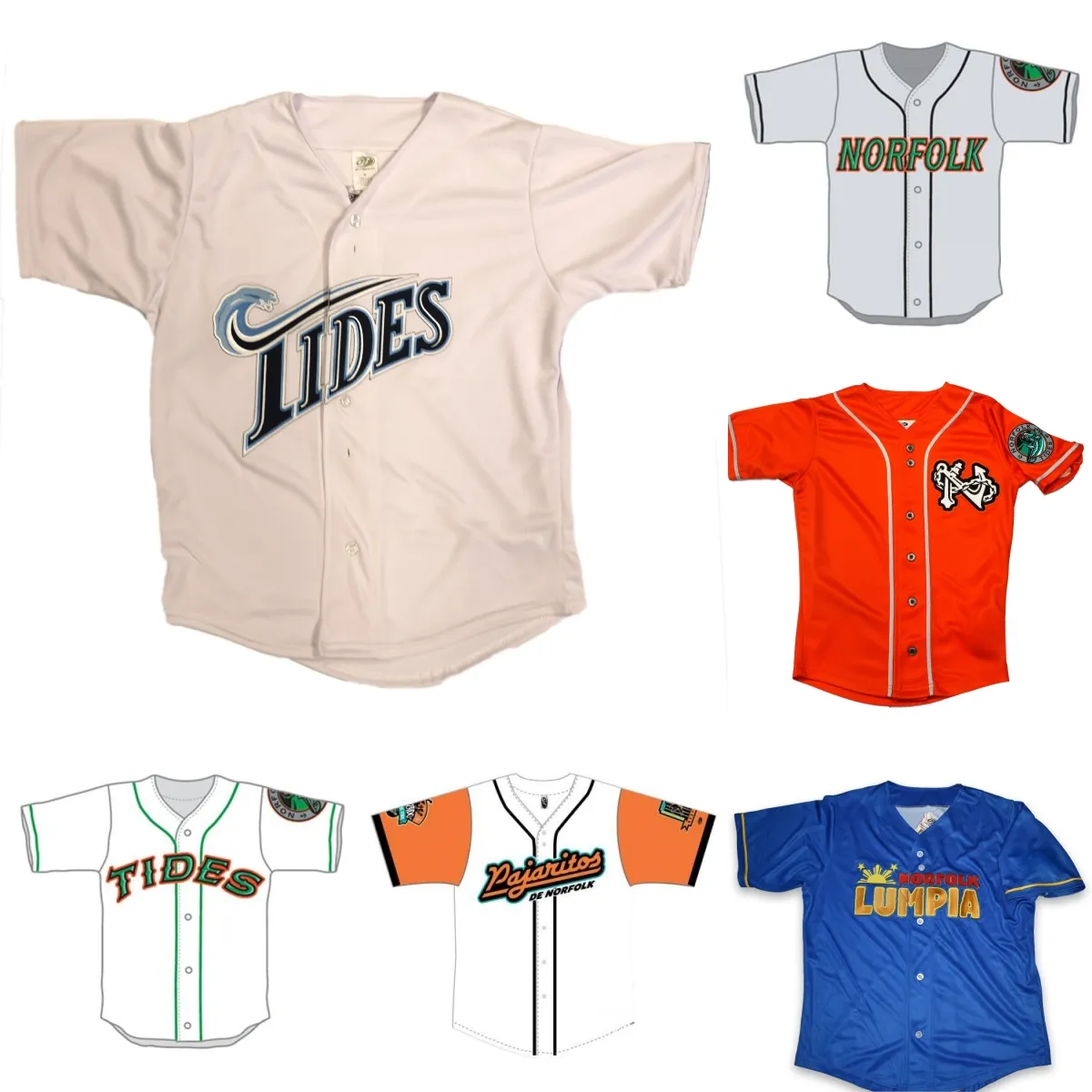 Norfolk Tides Custom Baseball Jersey Design Your Own Personalized Uniform