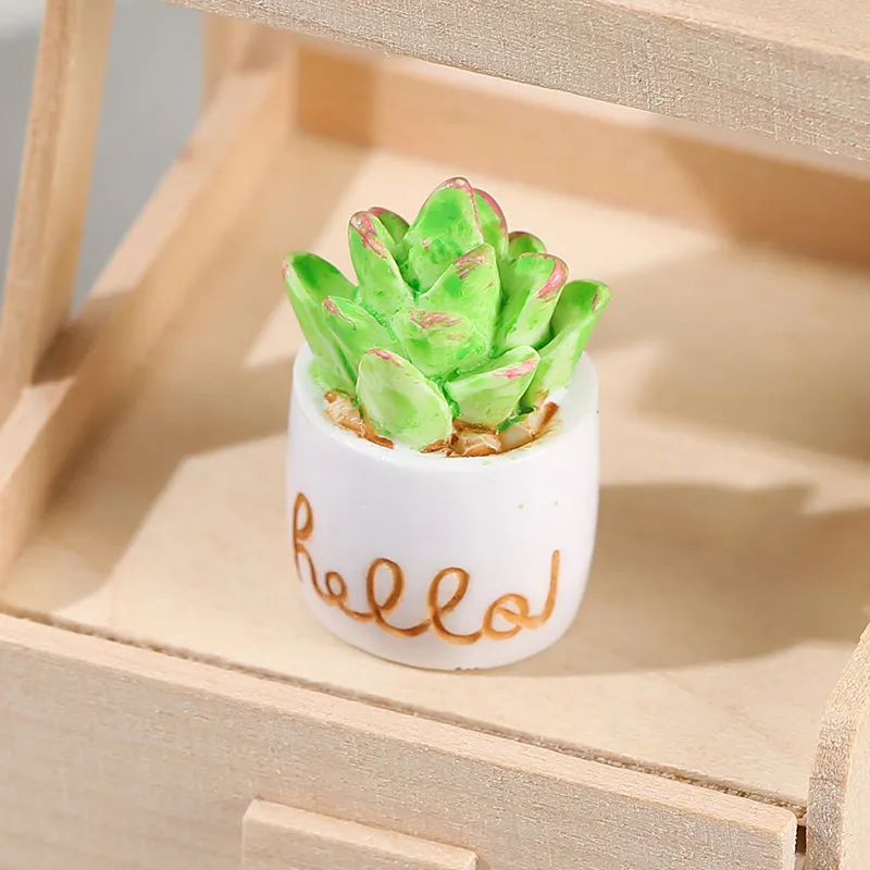 18 PCS Mini Artificial Potted Plants - Resin Tiny Flowers & Cactus For Dollhouse, Fairy Garden, Crafts 2 thumbnail image