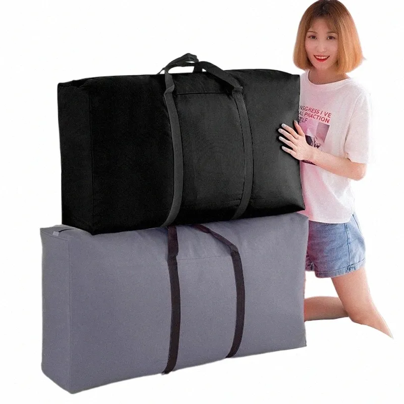2024Large Foldable Duffle Bag for Travel Unisex Oxford Weekend Bag with Zipper for Clothes Storage