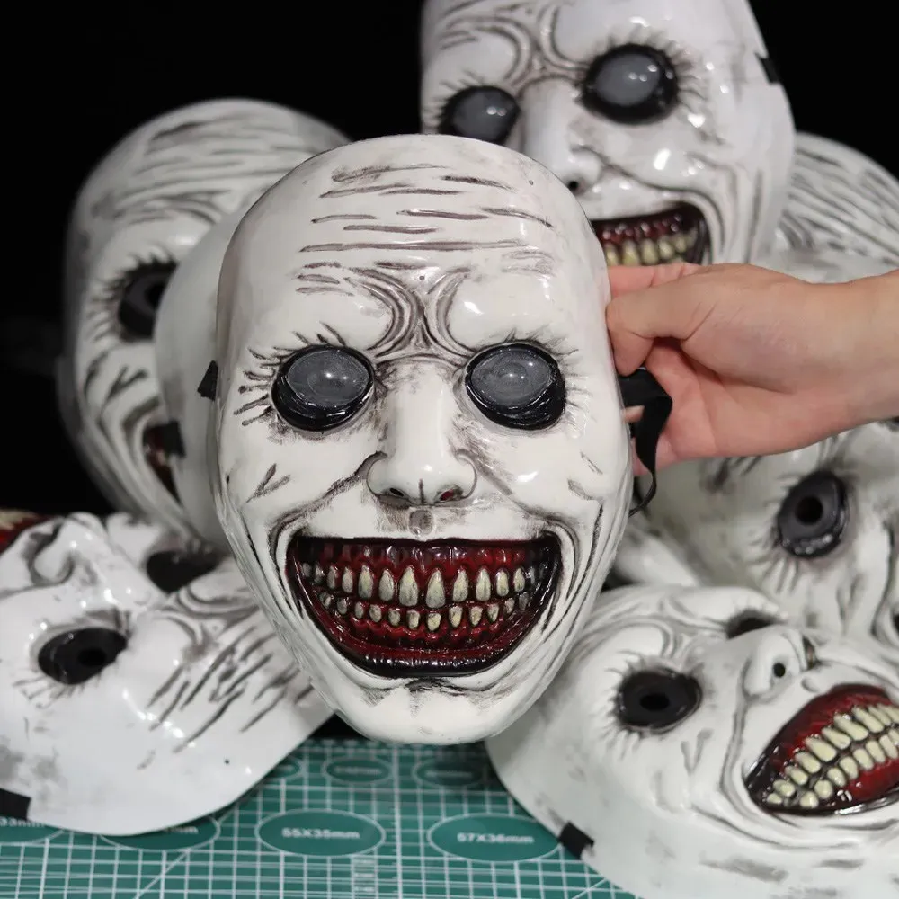 Exorcist Smile Face Devil Mask Horror Role Play Bone Plastic Ghost Head ...