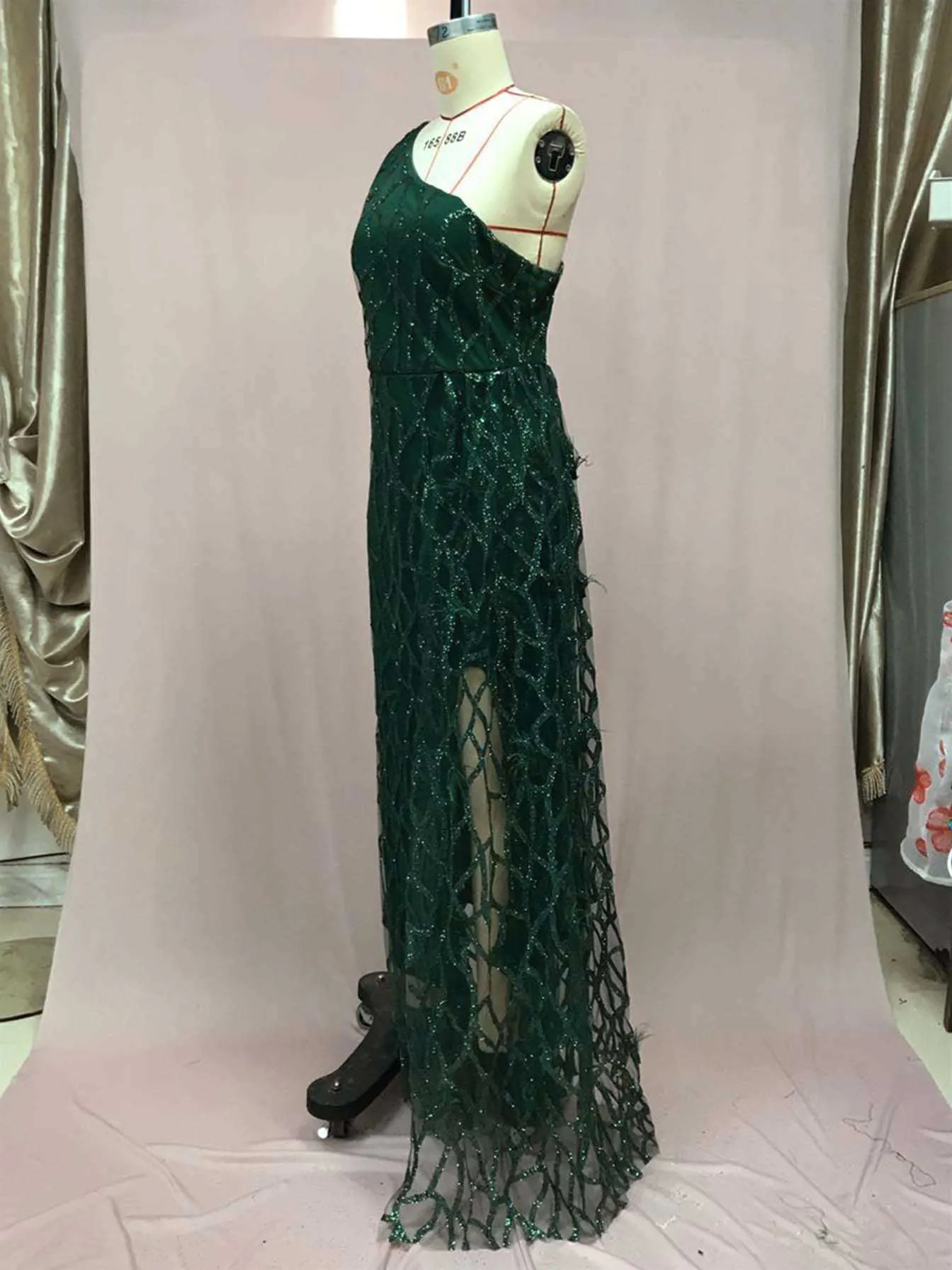 slim fit dress slacks Camila Green Sequin Wrap Over Midi dress – Girl In Mind main image 1