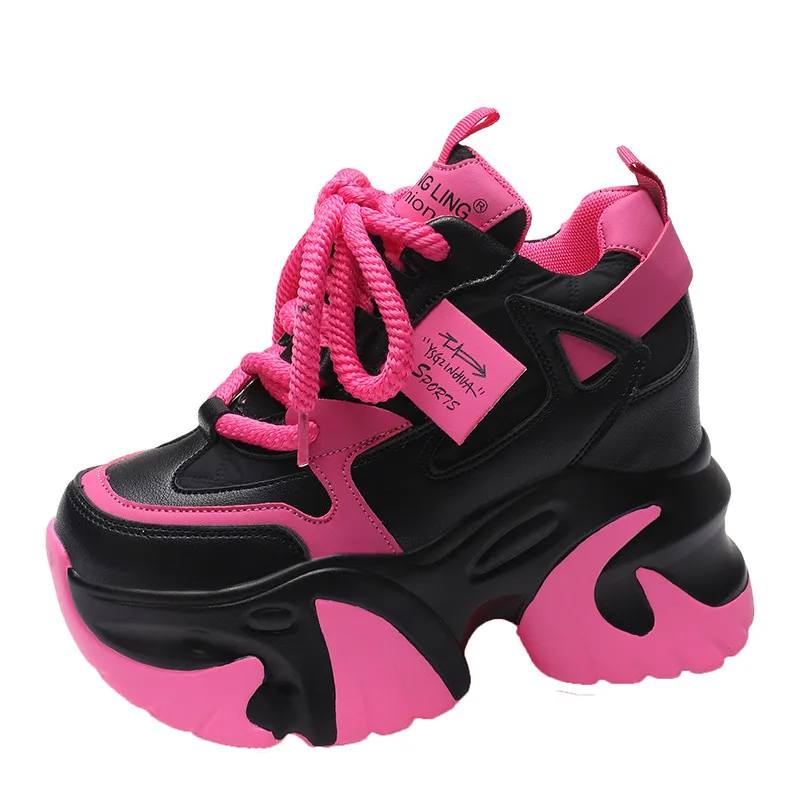 【mnem】1152 Platform Sole Sneakers (6cm) Women Punk Sneakers Rock 6cm Platform Shoes Woman Creepers