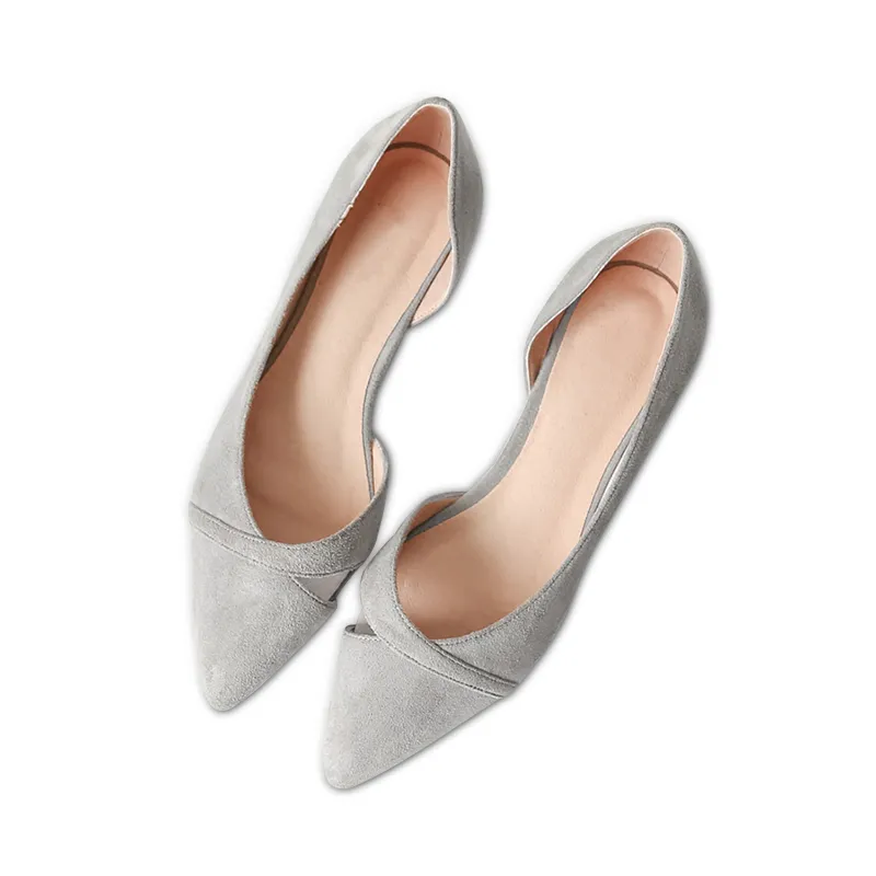 Gray pointed flats deals