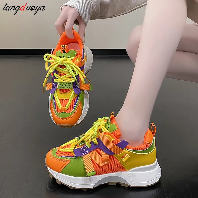 【NONCODE】Ridge Platform Sole Sneakers ZNGTNGS Women's Solid Color Casual Sneakers Minimalist