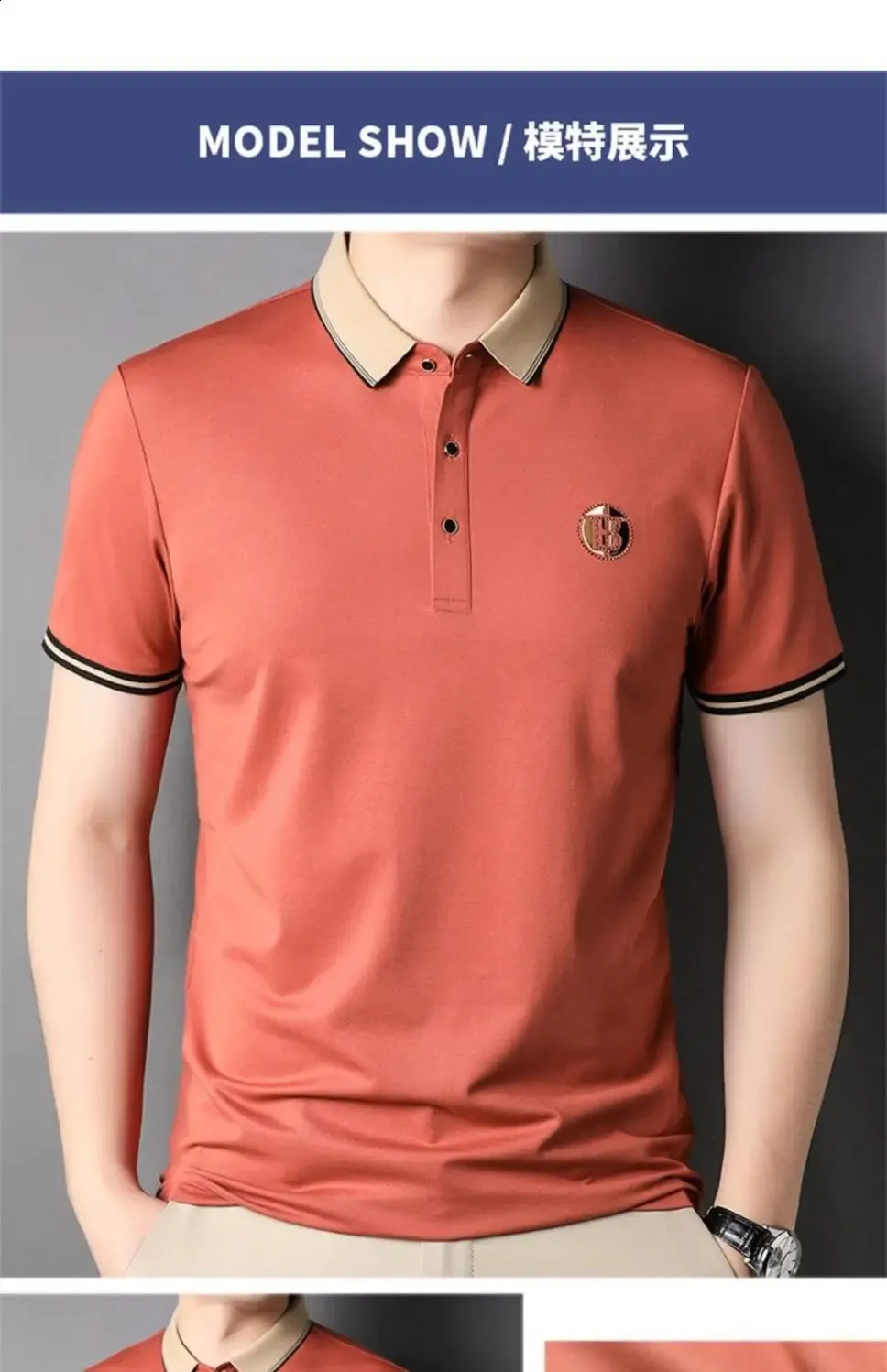 超人気高品質 Men's Korean Summer polo polo shirts with Embroidered Clothing