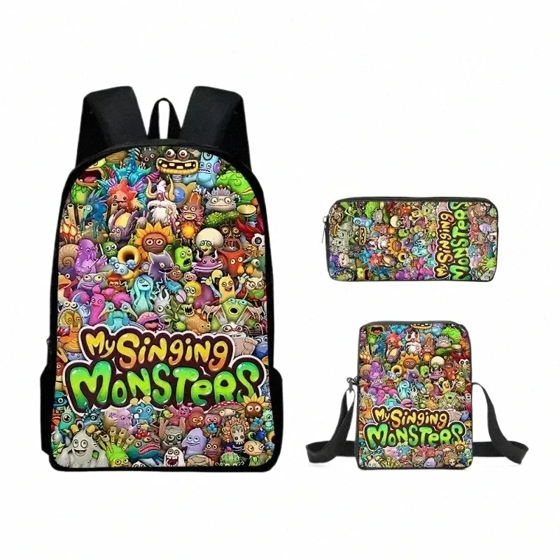 My Singing Monsters 3-Piece Backpack Set - Kids School Bag, Shoulder ...