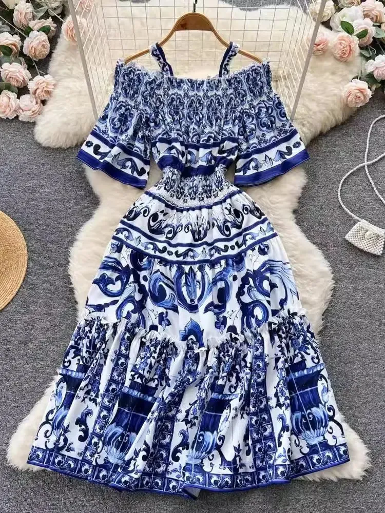 women's navy blue sweater dress Willow Contrast Stitch Midi Sweater Dress