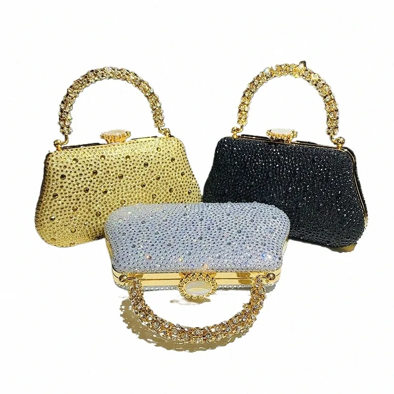 Luxury Rhinestone Crystal Evening Clutch Sparkling Bridal Purse for Weddings and Formal Events