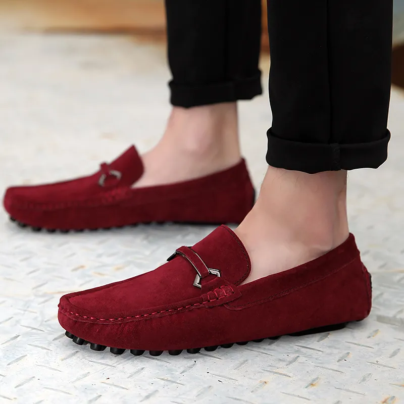 MOSCHINO ?? MEN\'S RED SOFT SUEDE COMFORT FLATS SUMMER LOAFERS MOSCHINO ?? MEN main image 3